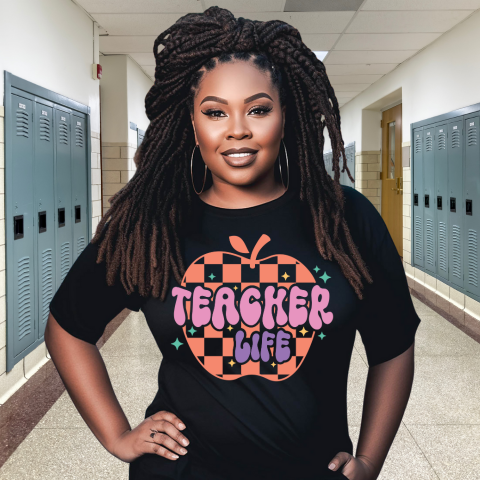 Retro Apple Teacher Life T-Shirt