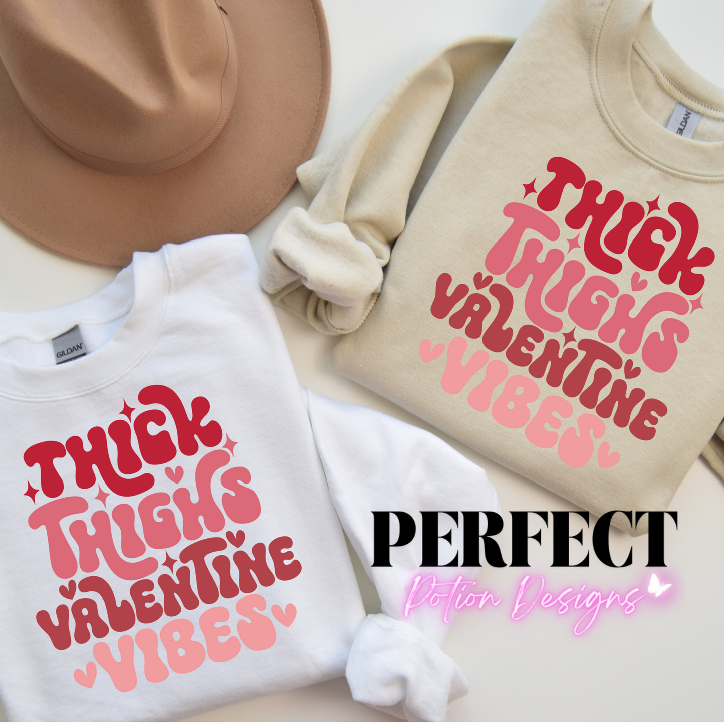 Thick Thighs Valentine Vibes Sweatshirt